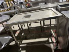 *NO RESERVE* S/S Bench On Castors With Bin Chute