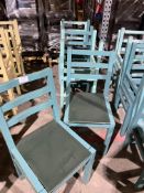 *NO RESERVE* Wooden Frame Blue Chairs x6
