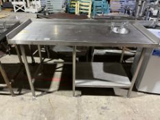 *NO RESERVE* S/S Table With Upstand To Rear, Left And Right