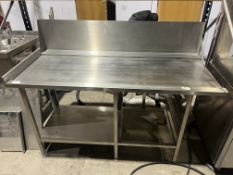 *NO RESERVE* S/S LH Feed Table With Splashback And Undershelf