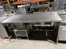 *NO RESERVE* S/S Table With Upstand To Left And Rear With Space For Under Counter Appliances