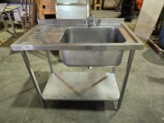 *No Reserve* Stainless Single Sink Unit With Tap