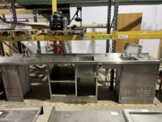 *NO RESERVE* S/S Bar Unit - With Ice Sink, Speedrail, Sink, Handwash, Cupboards, Shelves