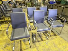 *No Reserve* 6x Grey Faux Leather and Chrome Dining Chairs