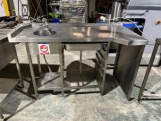 *NO RESERVE* S/S Bench With Handwash And Storage Rack