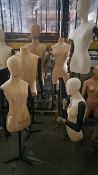 Assorted Mannequins Busts On Stands x6