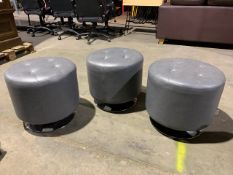 Grey Faux Leather Stools x3
