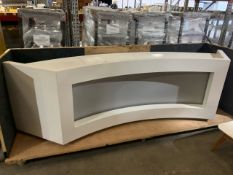 Curved White Laminated Wood DJ Table