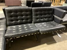 3 x Black Leather Deep Seats