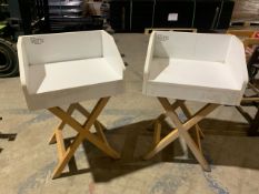 Pair Of Wooden White Highchairs
