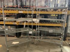 Pair Of Wheeled Cold Room Wired Shelving Units