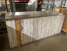 Handmade Countertop Stainless Steel Top White Wooden Base