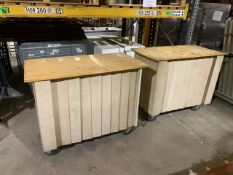 Pair Of Wheeled Wooden Countertops