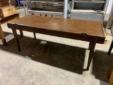 Straight Dark Wooden Table