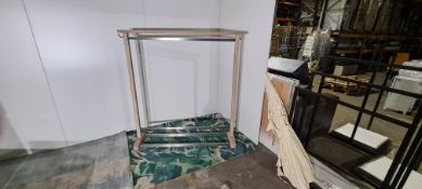 Wooden & Metal Clothes Rail With End Hooks x3