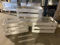 White Wooden Crates x3