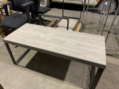 Pair Of Black Steel Framed Coffee Table With Grey Laminate Wood Top