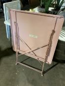 Pink Metal Foldout Tables x2