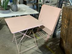 Pink Metal Foldout Tables x2
