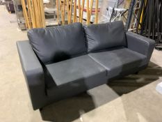 Black Faux Leather Two Person Sofa