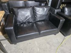 Black Leatherette 2 Seater Sofa
