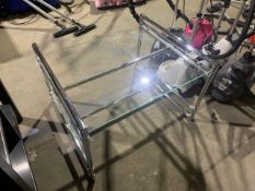 Tubular Frame Glass Top Coffee Table
