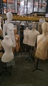 Assorted Mannequins Busts On Stands x6