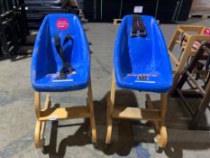 Pair Of Wooden Wheeled Highchairs