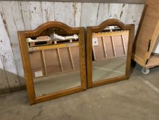 Pair Of French Wall Mirrors With Wooden Trim