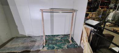 Wooden & Metal Clothes Rail With End Hooks x3