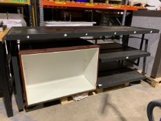 Black Steel Frame Black Wooden Top Table
