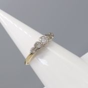An 18ct Yellow Gold Ring Set With 5 Diamonds Totalling 0.50 Carats