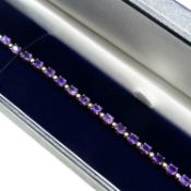 8.06 Carat Amethyst & Diamond Bracelet In 9ct Yellow Gold With Gifting Box