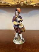 C18th Chelsea Figure Of A Drummer Boy