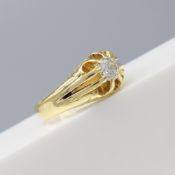 A Gent's Gypsy-Style 18ct Yellow Gold Ring Set With A 0.50 Carat Diamond
