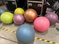 Coloured Exercise Balls x9