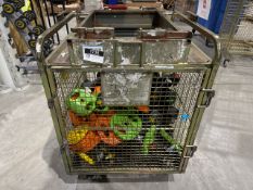 Wheeled Cage Of Assorted Studio Weights