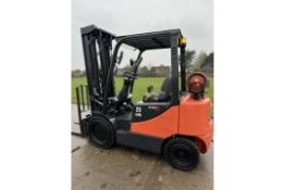 2015 Doosan G25E-5 2.5 Tonne Gas Forklift, 6240 Hours, 5.5m Triple Mast, New Tyres All Round