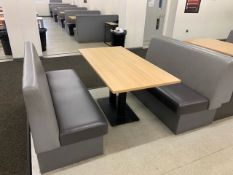 Set Of Grey Leatherette Seats & Light Tan Table