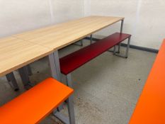 Canteen Table & Red Bench Seats