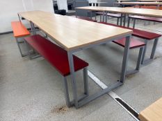 Canteen Table & Red Bench Seats