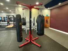 Punch Bag Stand & 4 x Punch Bags