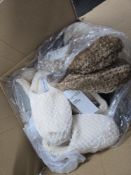 Approximately 520 x Pairs of Womens Soft Slippers White and Brown colours