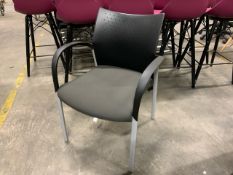 Group Of Assorted Black And Grey Fabric Office Chairs With Light Grey Legs