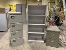 Group of 3 x Assorted Cabinets And Shelving Unit