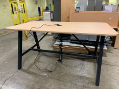 Beech Effect High Wooden Table With Power Supply