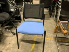Group Of Blue Fabric Black Leg Office Chairs