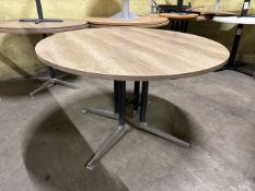 Large Dark Wood Circular Tables x2