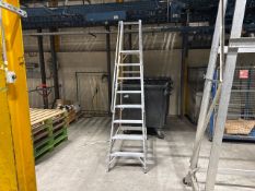 Grey Metal Mobile Step Ladder