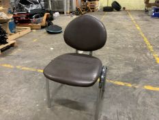 Group Of Brown Leather Office Chairs With Silver Legs
